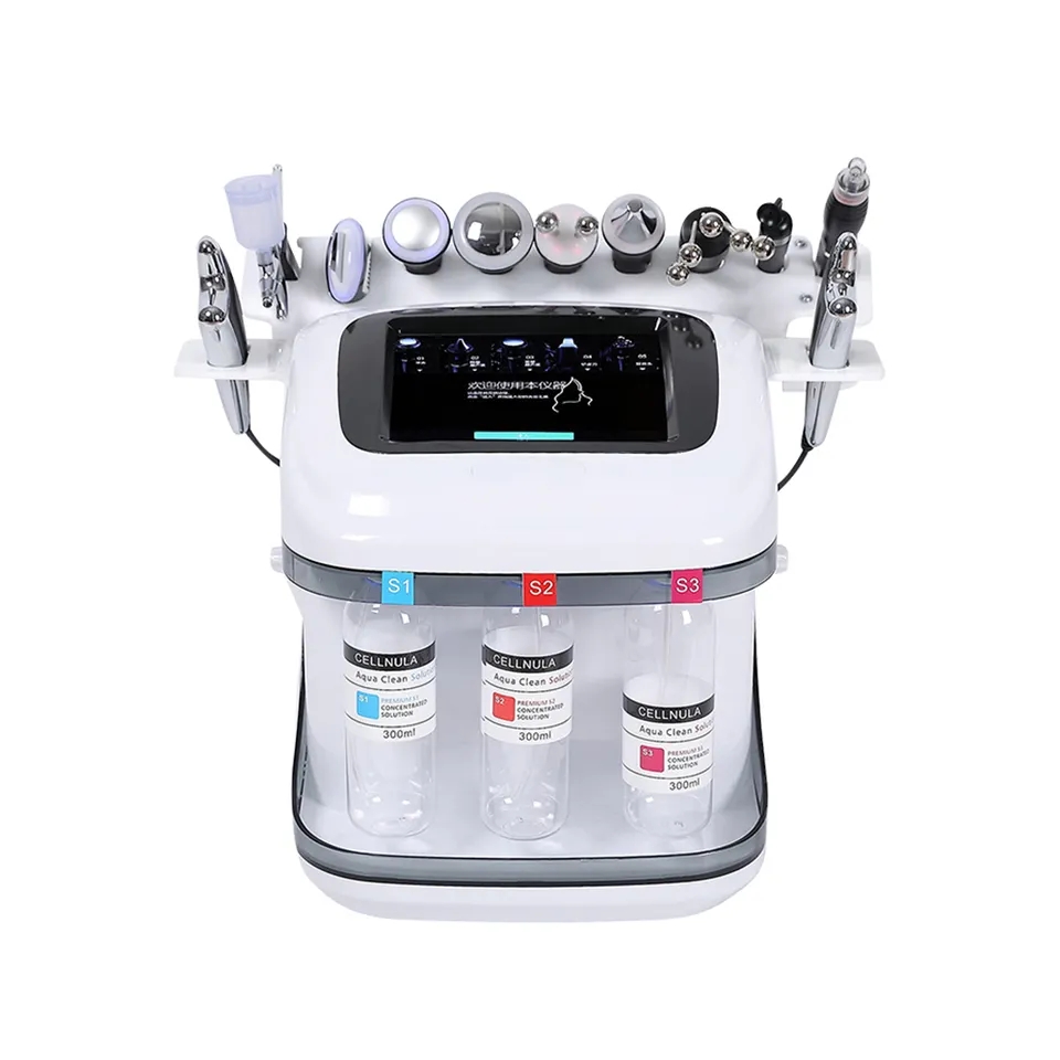 Máquina de belleza de limpieza facial de burbujas pequeñas de oxígeno facial Hydra 6 en 1 Máquina de microdermoabrasión H2 O2