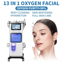 Máquina de belleza de limpieza facial de burbujas pequeñas de oxígeno facial Hydra 6 en 1 Máquina de microdermoabrasión H2 O2